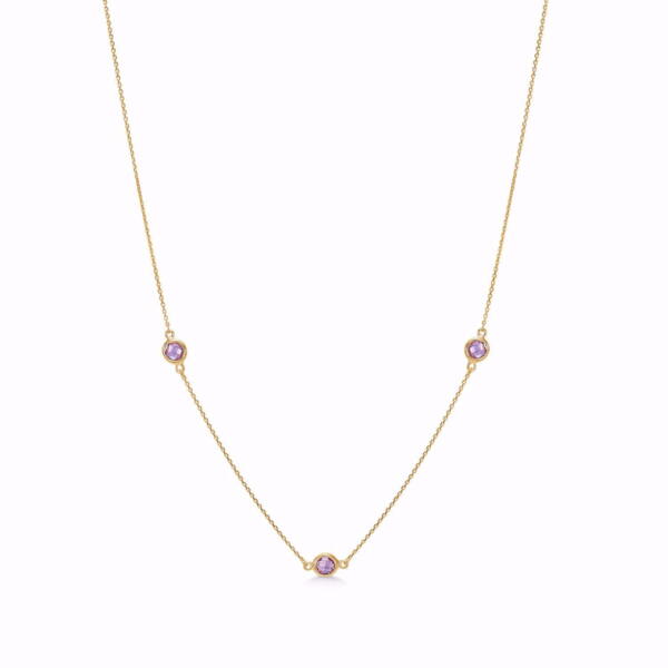 Collier 8 kt med 3 ametyst
