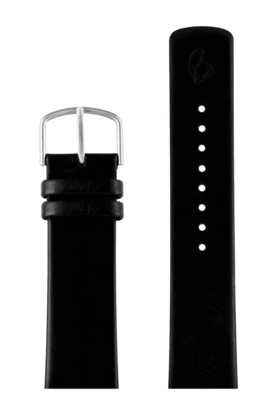 Arne Jacobsen Sort Læderrem 2 delt 22 mm