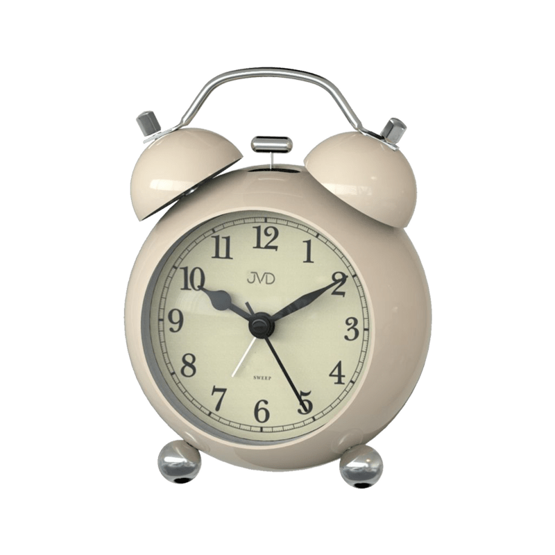 JVD vækkeur creme farve retro med klokker