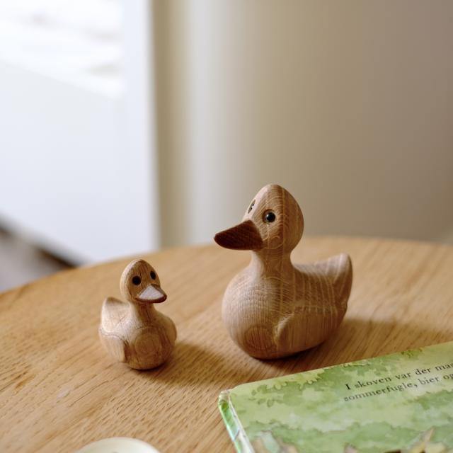 Nordahl - Træfigur - Sæt And med ælling 8 og 5 cm