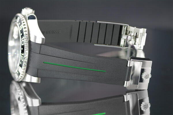 Gummirem med grøn stribe til Rolex GMT Master - Classic Series VulChromatic®