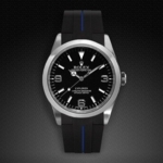 Gummirem med blå stribe til Rolex Explorer I 39 mm ref 214270 Classic Series VulChromatic®