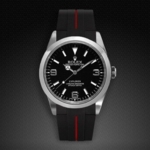 Gummirem med rød stribe til Rolex Explorer I 39 mm ref 214270 Classic Series VulChromatic®