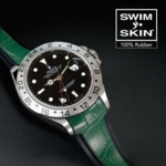 Gummirem til Rolex Explorer II 40 mm ref 16570 Green Alligator Glidelock