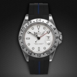 Gummirem med blå stribe til Rolex Explorer II 40 mm ref 16570 Classic Series VulChromatic®