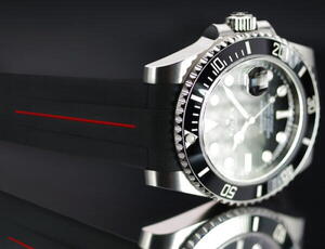 Gummirem til Rolex Submariner 40mm Rød stribe - Non Ceramic Classic Series VulChromatic®
