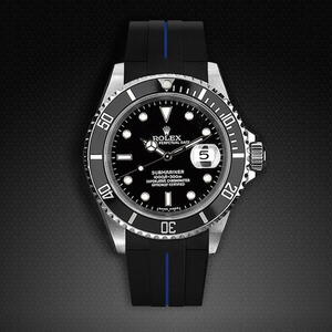 Gummirem til Rolex Submariner 40mm Blå stribe - Non Ceramic Classic Series VulChromatic