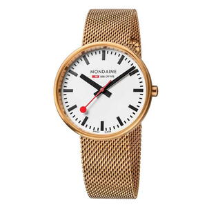 Mondaine Mini Giant i  guld farve med mesh lænke A763.30362.21SBM