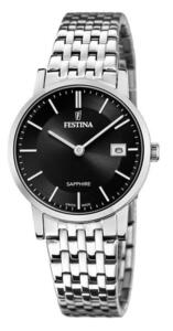 Festina Swiss Made Slimline Dameur - Sort ur skive --