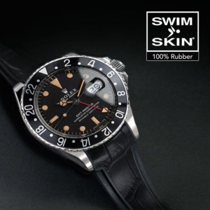 Gummirem til Rolex GMT Master Non Ceramic Sort Alligator Glidelock