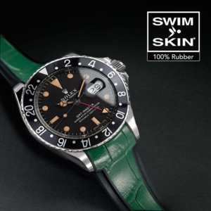 Gummirem til Rolex GMT Master Non Ceramic Green Alligator Glidelock