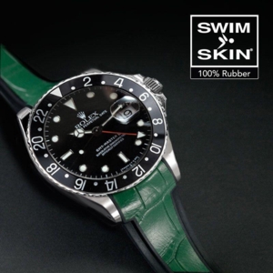 Gummirem til Rolex GMT Master II Non Ceramic Green Alligator Glidelock