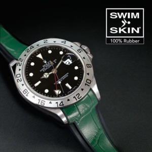 Gummirem til Rolex Explorer II 40 mm ref 16570 Green Alligator Glidelock