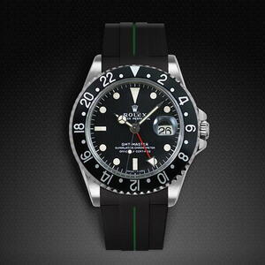 Gummirem med grøn stribe til Rolex GMT Master - Classic Series VulChromatic®